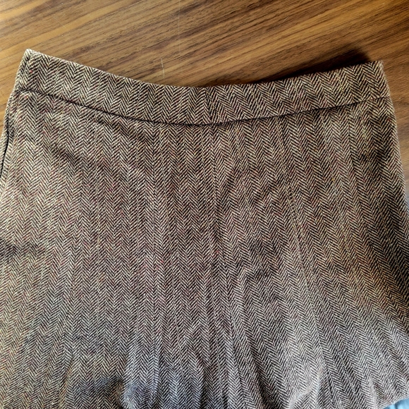 H&M Brown Herringbone Wool Midi Flare Skirt - Picture 5 of 6